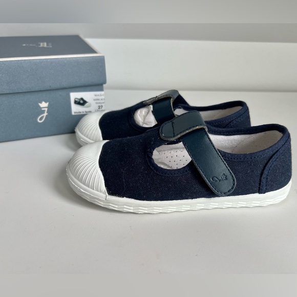 Jacadi Paris Kids Boy Canvas Shoes Sandals Navy Blue Size EU 27 Made in Spain - Picture 6 of 11